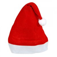 Weihnachtsmütze mit Bommel rot-weiß